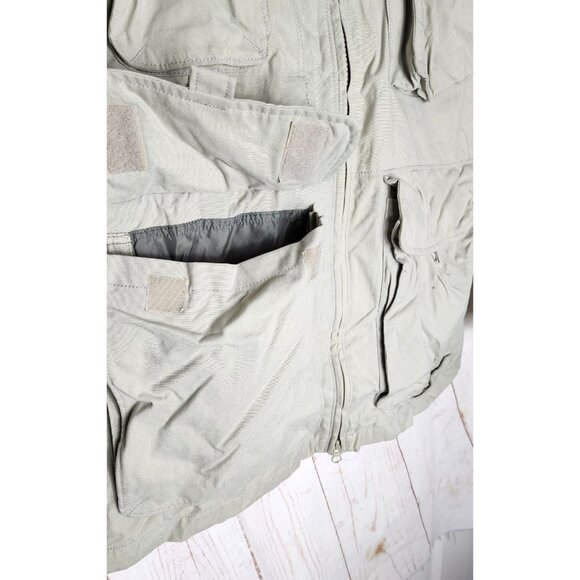 Columbia Sportswear Beige Safari Utility Jacket Multi-Pocket Pop-Out Hood - Picture 9 of 16